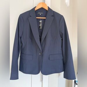 Ann Taylor Notched One-Button Blazer, Navy, Seasonless Stretch, size 10 (new)
